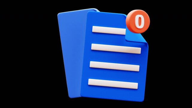 No Files looping animation, transparent background. Best for Animated notification element..