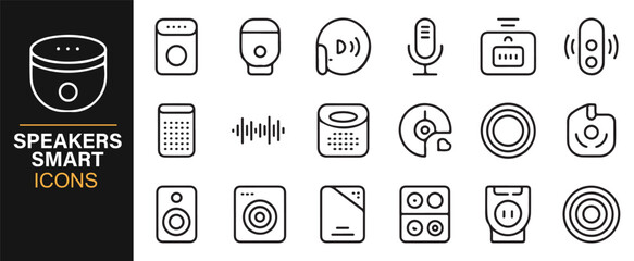 Voice controlled smart speaker icons