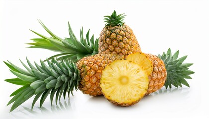 Fototapeta premium pineapple harvesting tropical farm food isolated on white background