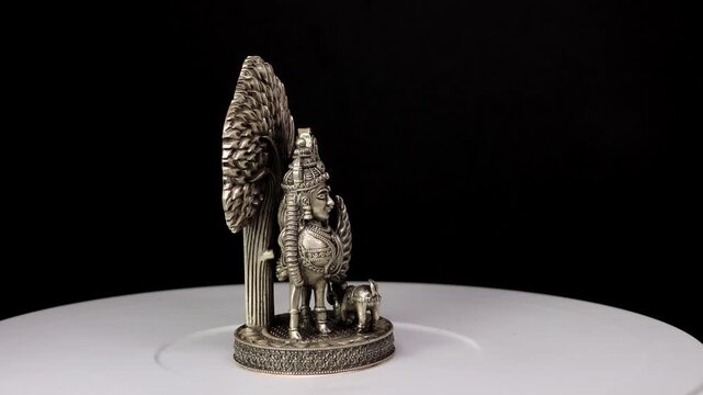 Kamadhenu Cow with Wings | Divine Wish-Fulfilling Cow in Hindu Mythology Symbolizing Prosperity, Abundance, Spiritual Upliftment, and Sacred Protection in Traditional Indian Religious Art