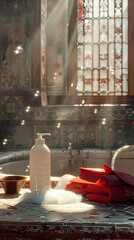A festive winter time lapse of a city clock tower glowing with Christmas lights and decorations during the holiday season