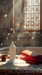 A festive winter time lapse of a city clock tower glowing with Christmas lights and decorations during the holiday season