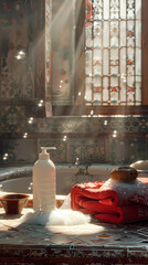 A festive winter time lapse of a city clock tower glowing with Christmas lights and decorations during the holiday season