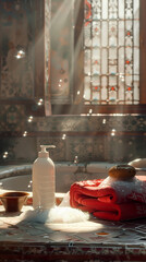 A festive winter time lapse of a city clock tower glowing with Christmas lights and decorations during the holiday season