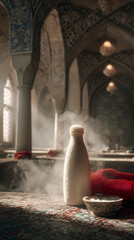 A festive winter time lapse of a city clock tower glowing with Christmas lights and decorations during the holiday season