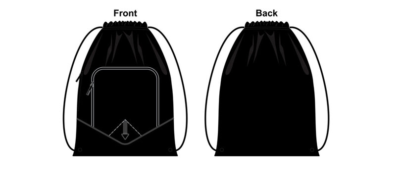 Drawstring Bag Mockup Template Vector