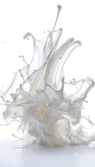 Obraz premium Dynamic splash of white liquid on clean surface