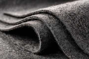 Grey felt fabric texture background, soft non-woven wool craft material.