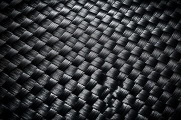 Fototapeta premium Black carbon fiber texture background, industrial woven high tech material.