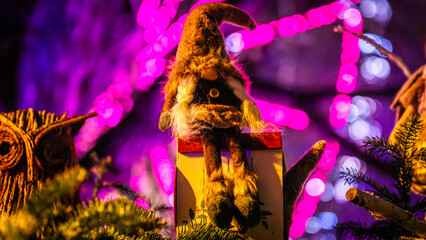 Beautiful Christmas decorations in the famous Christmas Market in Colmar in France on December 26th 2025