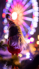 Beautiful Christmas decorations in the famous Christmas Market in Colmar in France on December 26th 2025