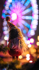 Beautiful Christmas decorations in the famous Christmas Market in Colmar in France on December 26th 2025