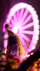 Beautiful Christmas decorations in the famous Christmas Market in Colmar in France on December 26th 2025