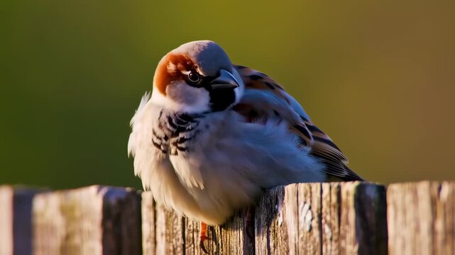 sparrow on a fence