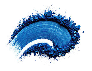 Blue eyeshadow swatch with textured, curved pattern