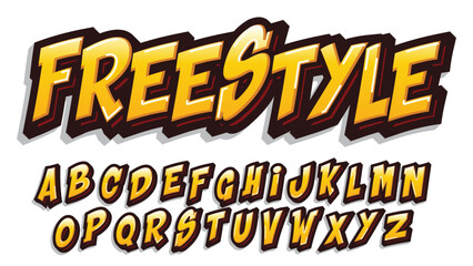 yellow modern bold graffiti style typography © Patrick