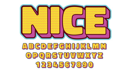 yellow and pink bold fun pattern cartoon typography © Patrick