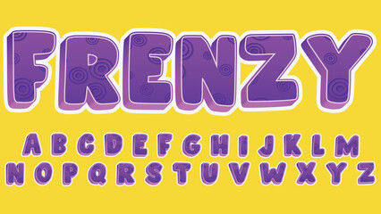 purple fun 3d cartoon isolated typography © Patrick