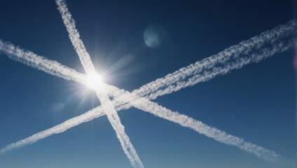 Contrails in the Sky - A Network of Vapor Trails.