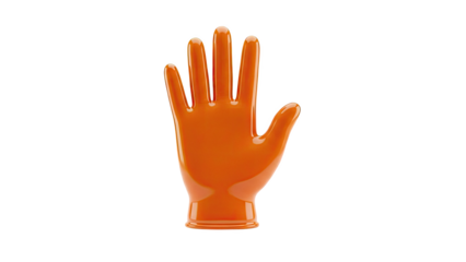Orange hand gesture on transparent background