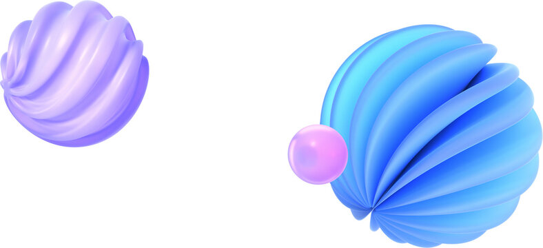 Two ribbed spheres and small sphere