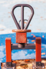 close up of an seesaw seat in park