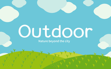 空と草原の背景