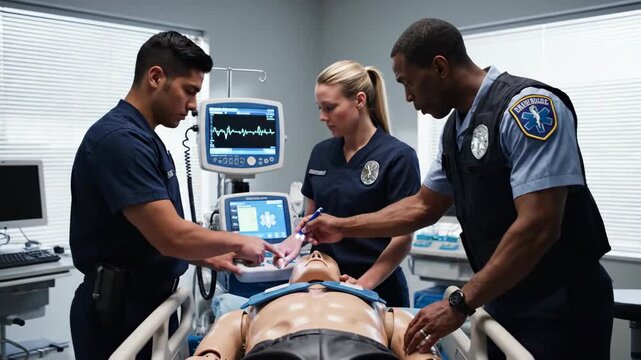 Medical professionals work together to save a patients life in the hospital.