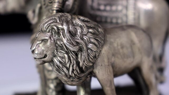 Silver Idol of Ardhanarishvara | Half Shiva Half Parvati Hindu Deity Sculpture Representing Divine Balance, Masculine and Feminine Energy, Spiritual Unity, and Traditional Indian Religious Art