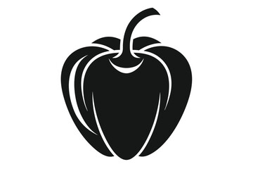 bell pepper silhouette line art vector illustration