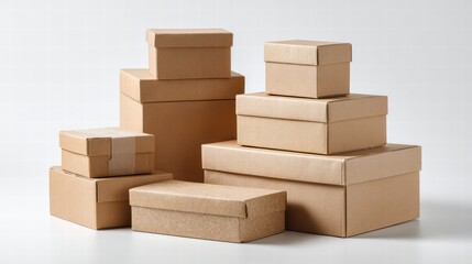 Courier process with parcels, logistics and transport.