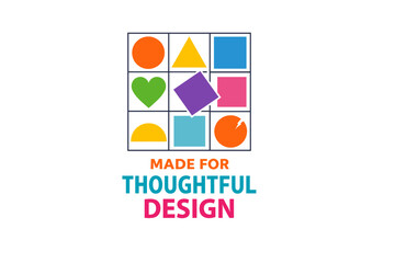 Colorful geometric shape grid with motivational text