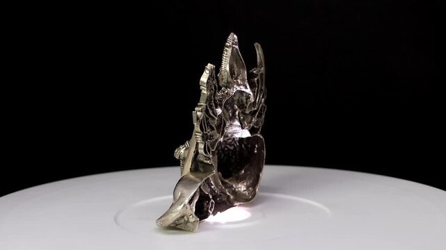 Silver Idol of Amba Maa | Hindu Goddess Murti, Sacred Indian Deity Sculpture, Religious Silver Idol for Home Temple, Puja, Worship, and Spiritual D&eacute;cor