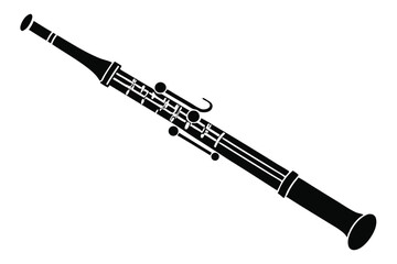 bassoon silhouette line art vector illustration