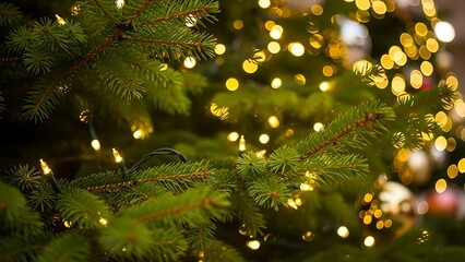 Christmas tree decorated with lights and ornaments