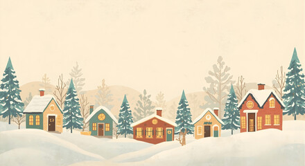 Fototapeta premium vector illustration of winter landscape