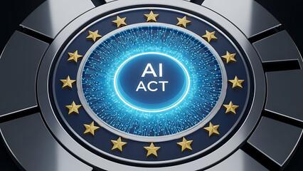 European union ai act logo symbolizing artificial intelligence regulation and technology