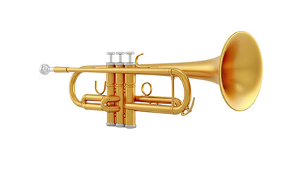 Obraz premium Gold Trumpet Musical Instrument on transparent background