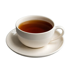 Tea cup and saucer, isolated on transparent background isolated on transparent background