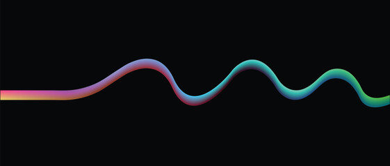 Colorful abstract gradient wavy line vector design concept of music, party, technology.