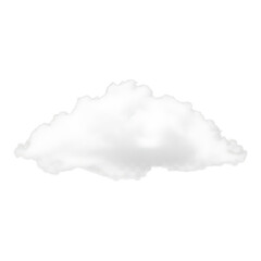 Obraz premium A white fluffy cloud isolated on transparent background in the sky