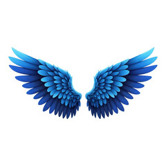 Vibrant blue wings spread wide isolated on transparent background symbolizing freedom