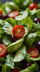 Photorealistic Fresh Healthy Salad with Vibrant Vegetables Top View