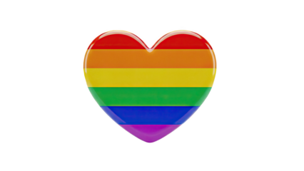 Rainbow Heart with Pride Flag Colors on transparent background