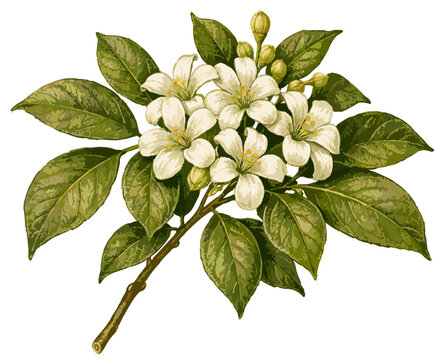 Murraya paniculata illustration art
