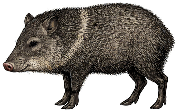 Pecari tajacu illustration art