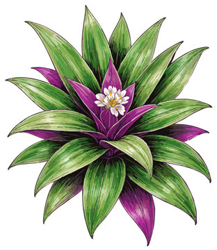 Tradescantia spathacea illustration art