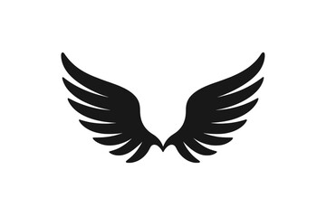 Obraz premium Minimalist Black Wings Silhouette on Grayscale Background