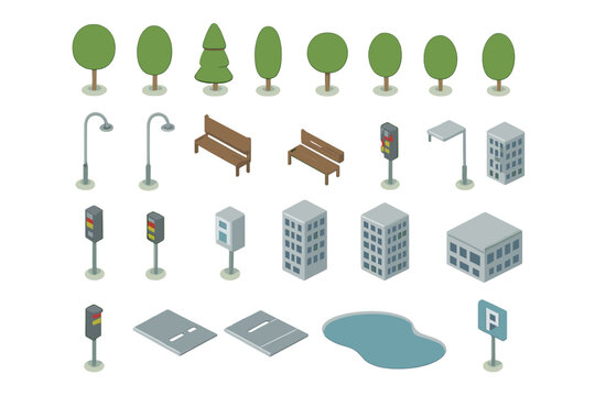 Isometric City Elements Collection