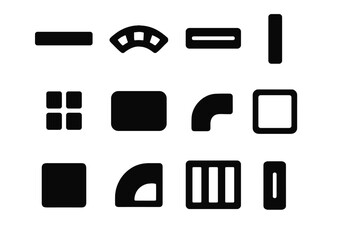 Divider piece strip panel unit slot modern vector tile icon arc icons